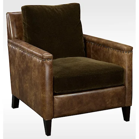 Transitional Upholstered Arm Chair with Nailhead Trim